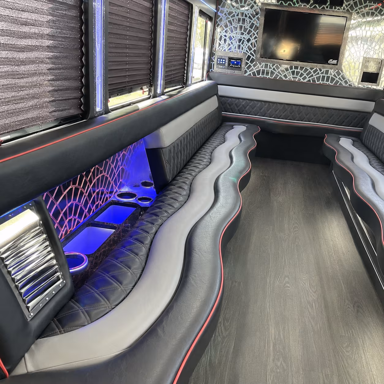 Passenger watching the Lancaster scenery during a regional party bus road trip