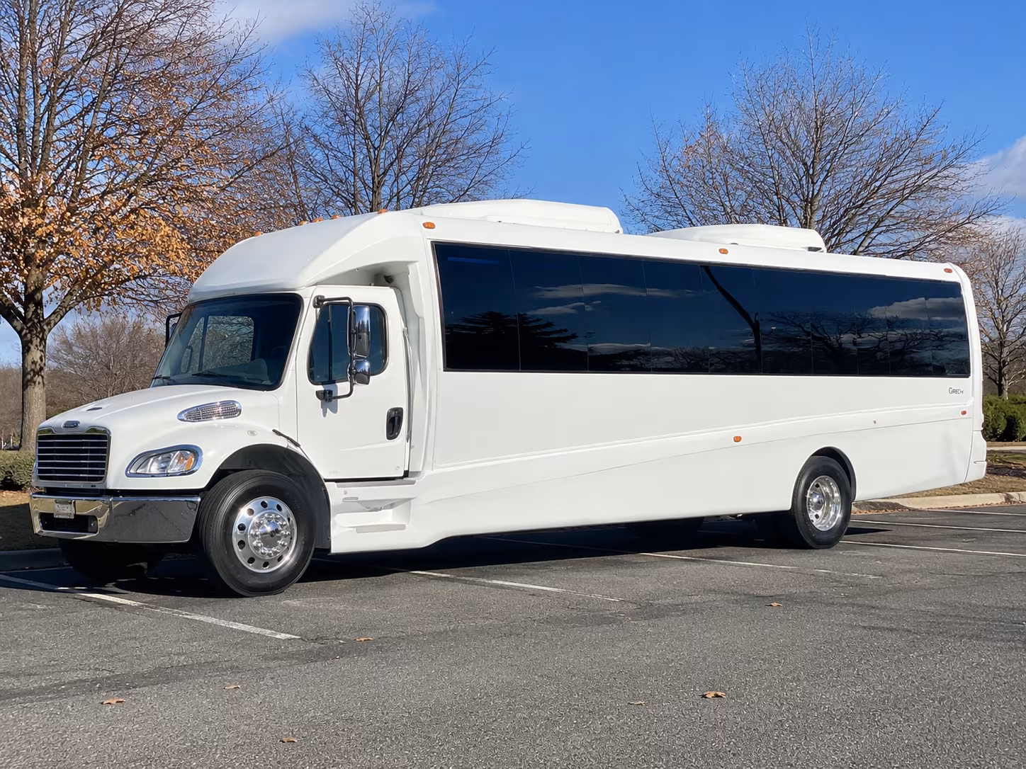 Interior of a party bus rental serving Lancaster