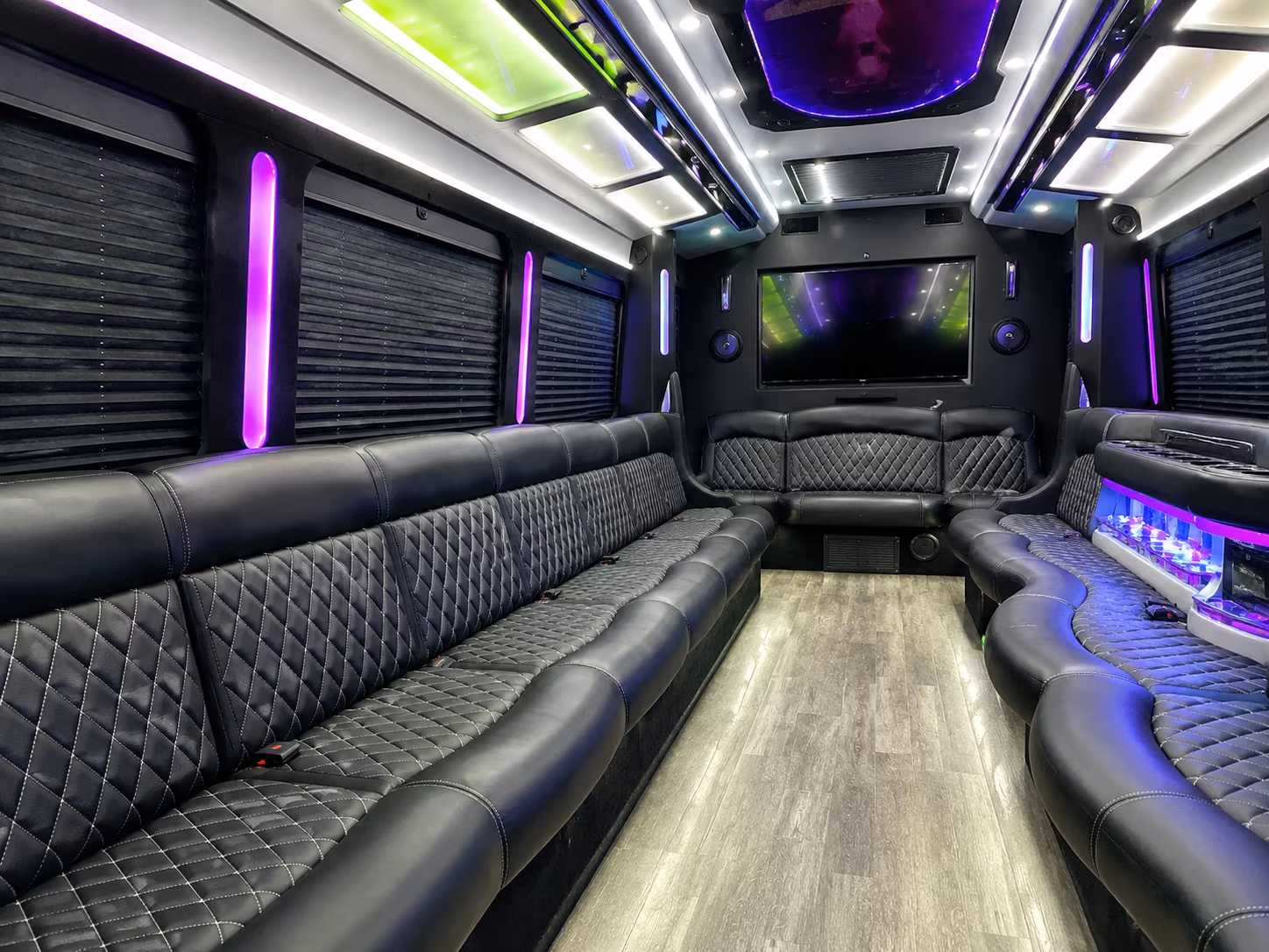 Lancaster Private Event Transportation party bus interior