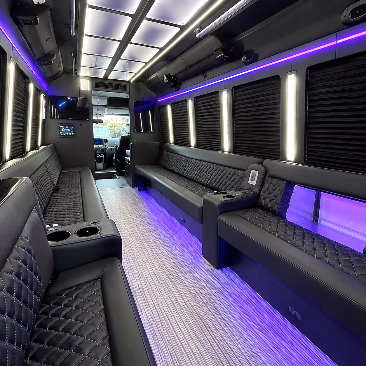 Lancaster Prom & Homecoming Transportation party bus interior