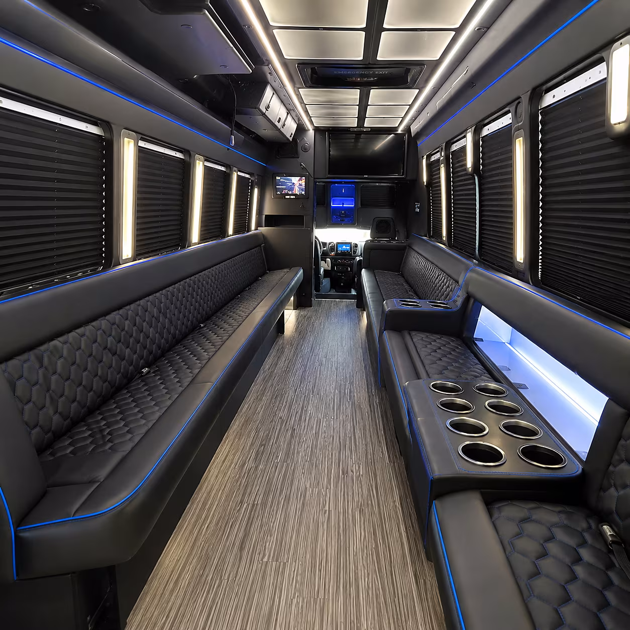 Lancaster Prom & Homecoming Transportation party bus interior
