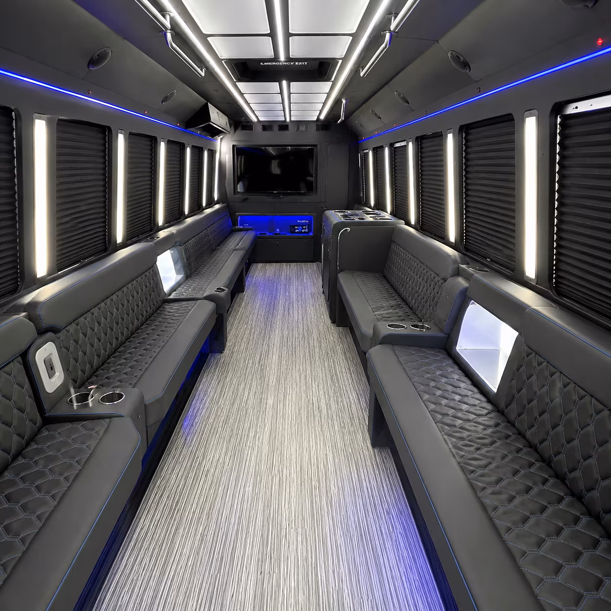 Lancaster Wedding Transportation party bus interior