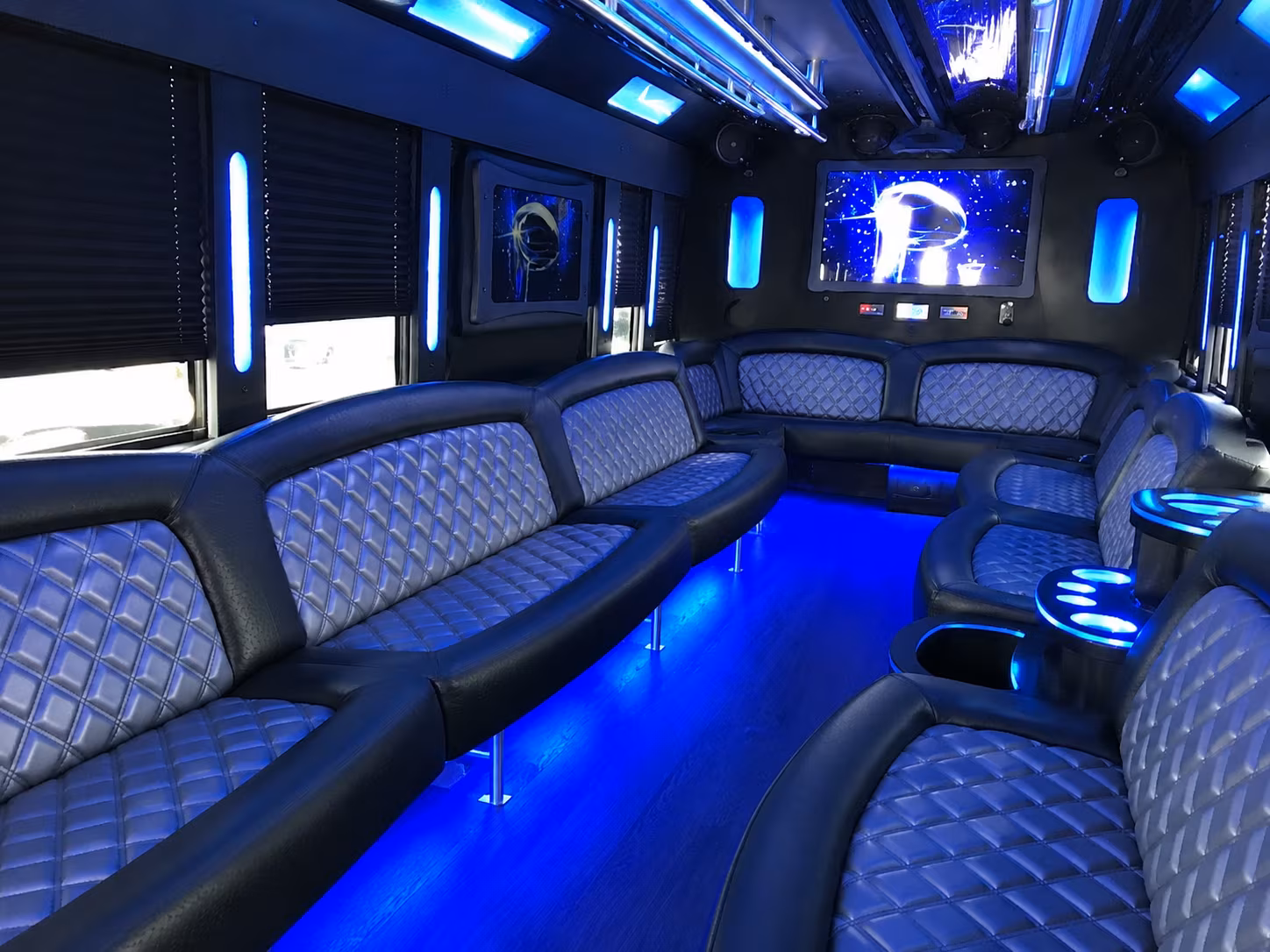 Lancaster Wedding Transportation party bus interior