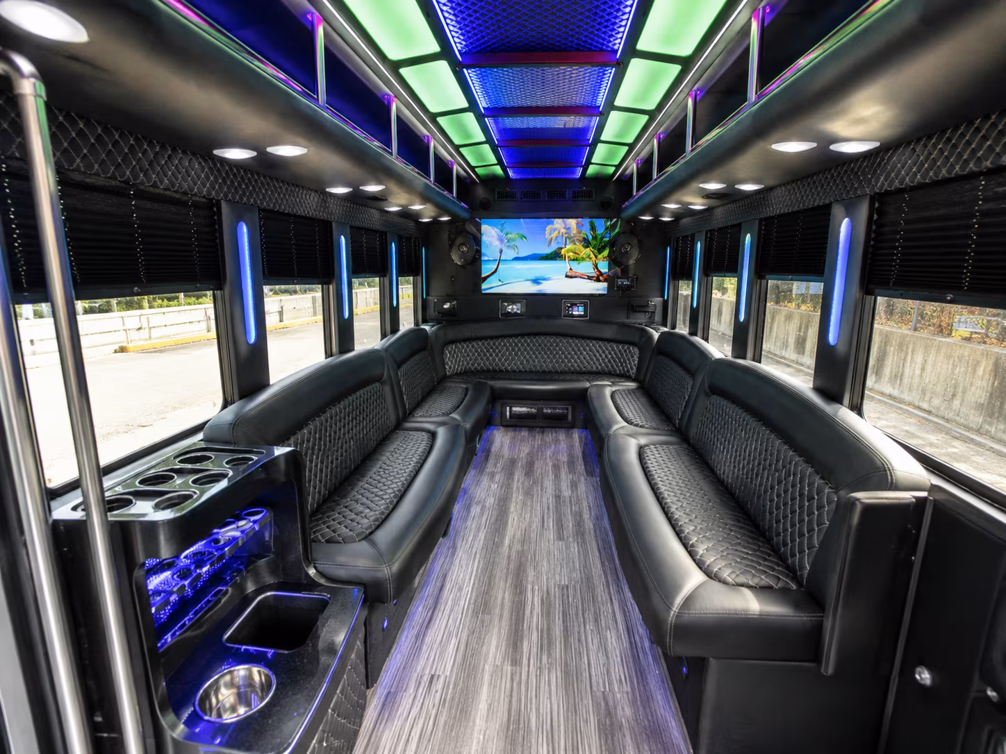 Lancaster Winery Tour & Pub Crawl Transportation party bus interior