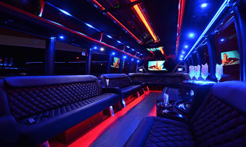 Fresno 30 Passenger Party Bus Black Interior