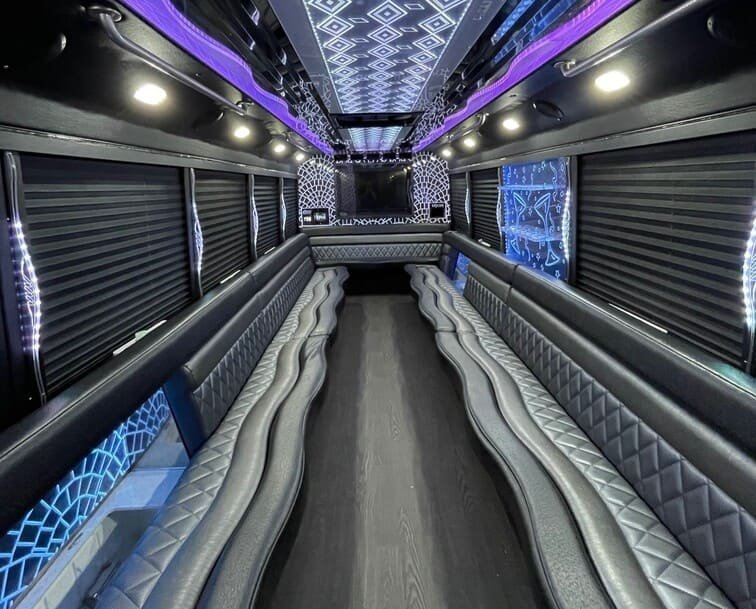 Bakersfield 30 Passenger Party Bus White Interior