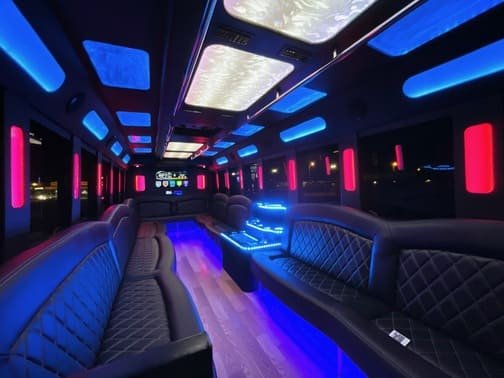 Fresno 35 Passenger Party Bus Interior